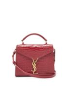 Matchesfashion.com Saint Laurent - Cassandra Ysl-logo Croc-effect Leather Bag - Womens - Red
