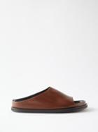 Studio Nicholson - Leather Slides - Mens - Brown