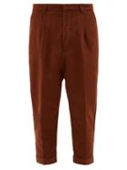 Matchesfashion.com Ami - Dropped Seat Cotton Twill Chinos - Mens - Brown