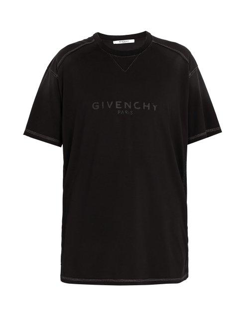 Matchesfashion.com Givenchy - Vintage Logo Print Cotton Jersey T Shirt - Mens - Black
