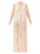 Matchesfashion.com Emilio Pucci - Pucci Printed Cotton-blend Organdy Shirt Dress - Womens - Pink Multi