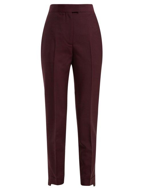 Matchesfashion.com Acne Studios - Tailored Wool Blend Trousers - Womens - Burgundy