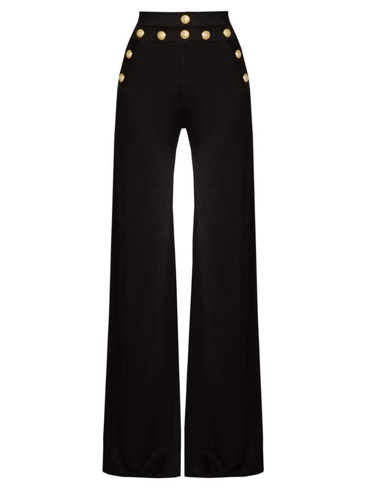 Balmain Wide-leg Knitted Trousers