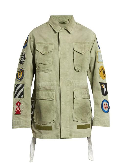 Off-white Patches-appliqu Cotton Field Jacket