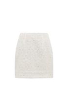 Matchesfashion.com Staud - Broderie Angalise Mini Skirt - Womens - White
