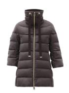 Matchesfashion.com Herno - Cropped-sleeve Quilted Down Jacket - Womens - Dark Brown