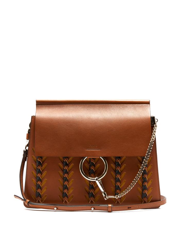 Chloé Faye Medium Braid-embellished Leather Shoulder Bag