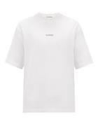 Matchesfashion.com Acne Studios - Extorr Embroidered-logo High-neck Cotton T-shirt - Mens - White
