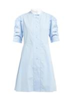 Matchesfashion.com Thierry Colson - Tiffen Cotton Poplin Shirtdress - Womens - Blue