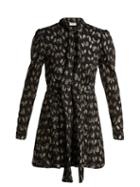 Matchesfashion.com Saint Laurent - Paisley Silk Blend Fil Coup Dress - Womens - Black Gold