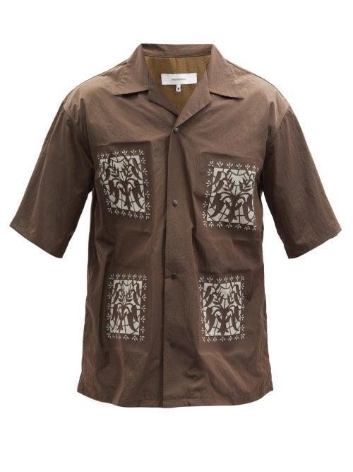 Matchesfashion.com Sasquatchfabrix - Kirigami-embroidered Short-sleeved Shirt - Mens - Brown