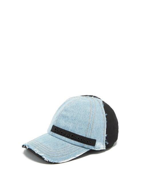 Matchesfashion.com Dolce & Gabbana - Logo-plaque Distressed Denim Baseball Cap - Mens - Denim