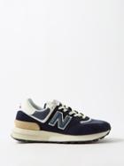 New Balance - 574 Legacy Leather And Mesh Trainers - Mens - Blue