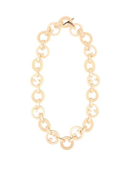 Matchesfashion.com Gucci - Gg Link Charm Oversized Necklace - Womens - White