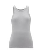 Totme - Ribbed Organic Cotton-blend Jersey Tank Top - Womens - Mid Blue