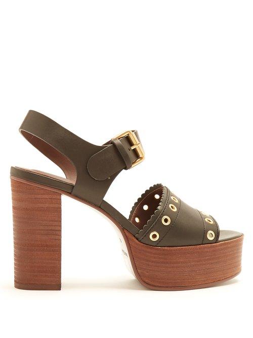Matchesfashion.com See By Chlo - Nora Leather Platform Sandals - Womens - Black