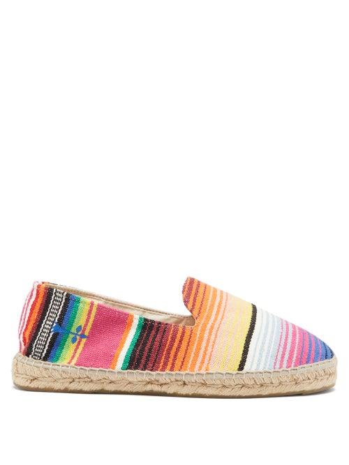 Maneb - Hampton Striped-canvas Espadrilles - Mens - Multi
