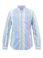 Matchesfashion.com Polo Ralph Lauren - Logo-embroidered Striped Cotton-oxford Shirt - Mens - Blue Multi