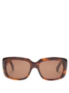 Matchesfashion.com Balenciaga - Monogram Logo Square Acetate Sunglasses - Mens - Tortoiseshell