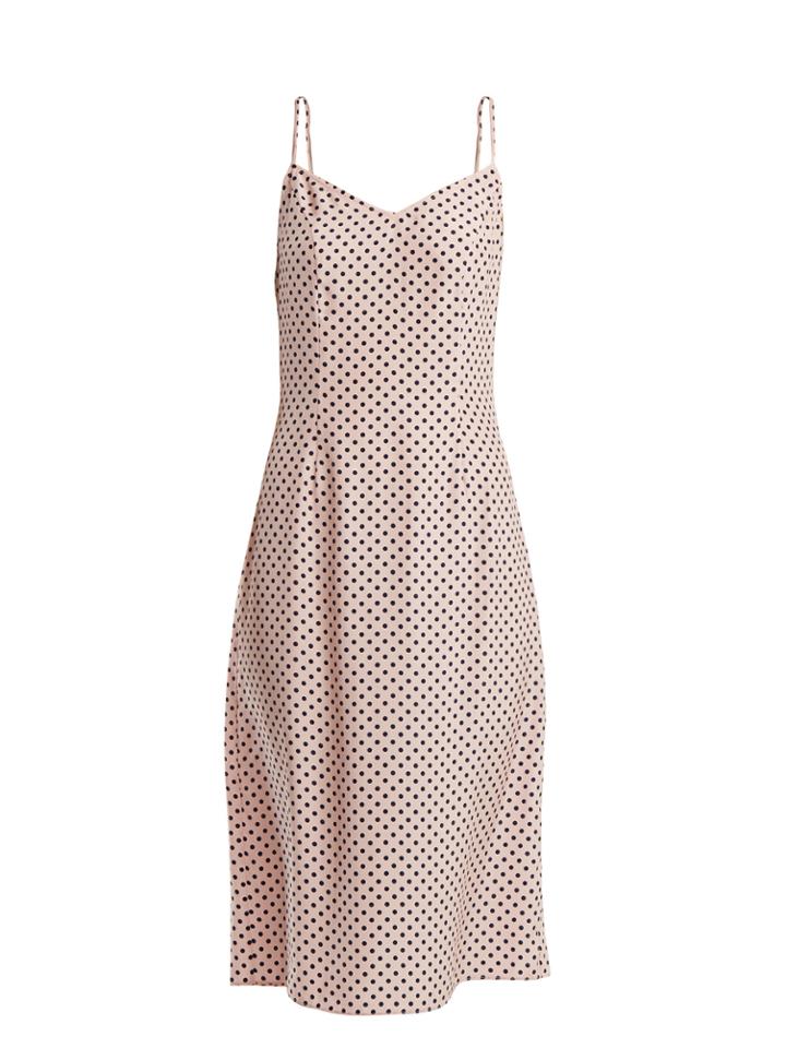 Hvn Lily Polka-dot Print Silk Slip Dress