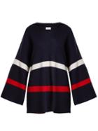 Matchesfashion.com Allude - Hooded Striped Cashmere Sweater - Womens - Blue Multi