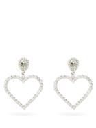 Matchesfashion.com Alessandra Rich - Crystal-heart Drop Clip Earrings - Womens - Crystal