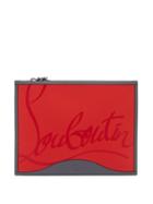 Christian Louboutin - Pifpouch Logo-debossed Leather Zip Pouch - Mens - Grey