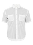 Matchesfashion.com Saint Laurent - Patch Pocket Short Sleeved Cotton Shirt - Mens - White