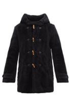 Saint Laurent - Hooded Wool-blend Faux-fur Duffle Coat - Mens - Black