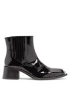 Matchesfashion.com Martine Rose - Square-toe Patent-leather Boots - Mens - Black