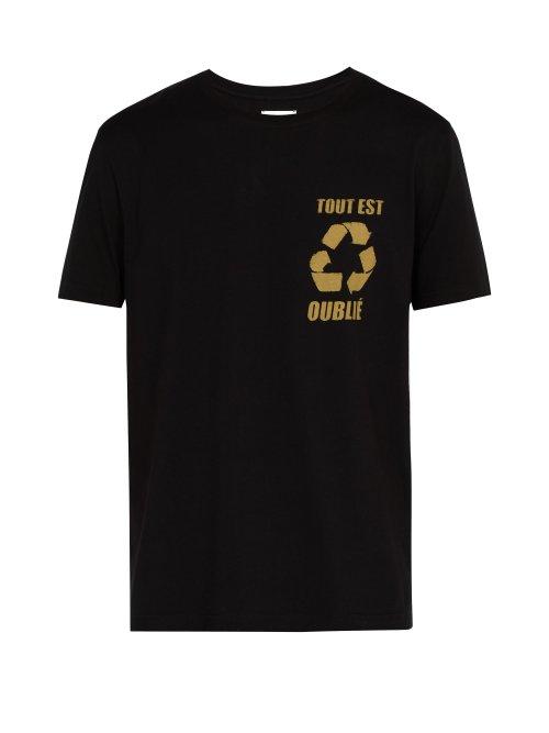 Matchesfashion.com Faith Connexion - Logo Print Cotton T Shirt - Mens - Black