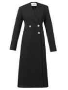 Matchesfashion.com Jil Sander - Nelly Collarless Double-breasted Coat - Womens - Black