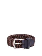 Matchesfashion.com Anderson's - Woven Elasticated Belt - Mens - Navy/dk Olive