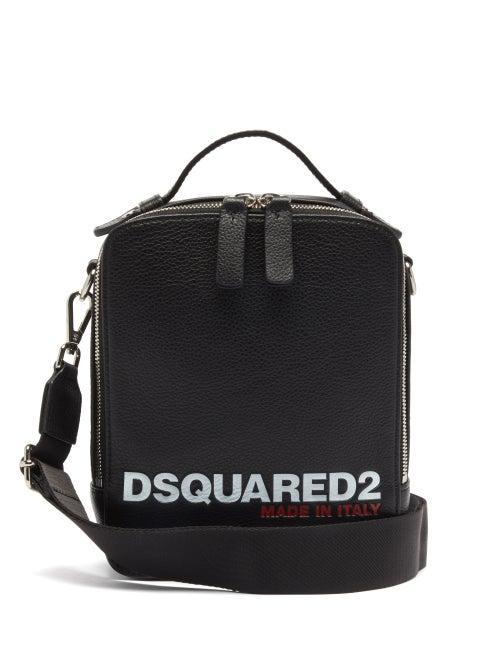Matchesfashion.com Dsquared2 - Logo-debossed Grained-leather Cross-body Bag - Mens - Black