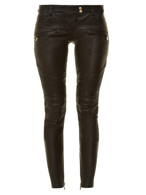 Balmain Skinny-leg Leather Biker Trousers