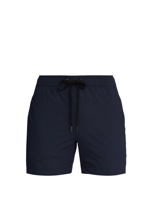 Matchesfashion.com Onia - Charles Technical Seersucker Swim Shorts - Mens - Navy
