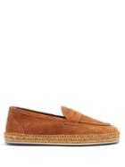 Matchesfashion.com Castaer - Suede Penny Loafer Espadrilles - Mens - Tan