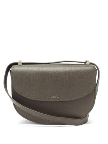 Matchesfashion.com A.p.c. - Geneve Grained-leather Cross-body Bag - Womens - Grey