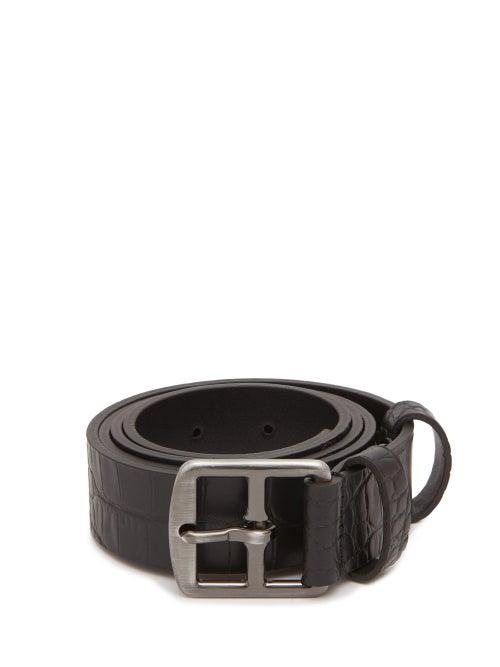 Matchesfashion.com Anderson's - Crocodile-effect Leather Belt - Mens - Black
