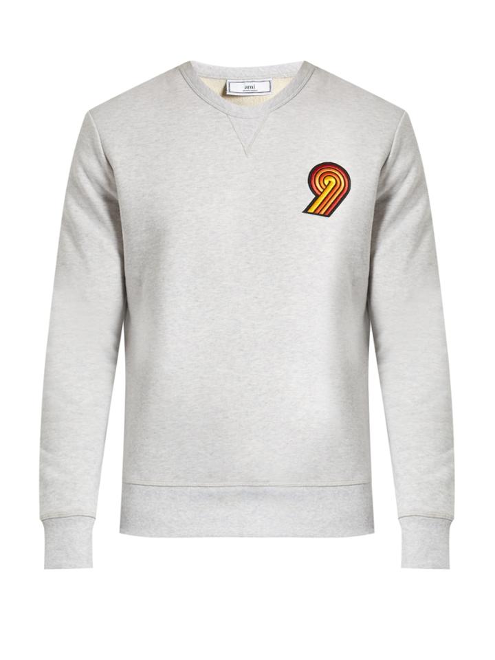 Ami Embroidered Cotton-jersey Sweatshirt