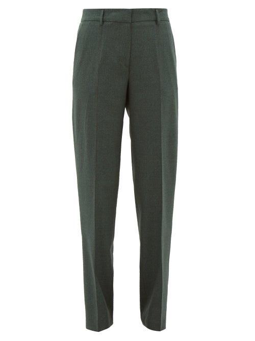 Matchesfashion.com Gabriela Hearst - Francisco Wool Straight-leg Trousers - Womens - Dark Green