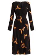 Diane Von Furstenberg Tilly Parrot-print Silk Crepe De Chine Wrap Dress