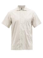 Tekla - Striped Organic Cotton-poplin Pyjama Shirt - Mens - Cream Stripe