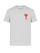 Matchesfashion.com Ami - Embroidered Heart Logo Cotton T Shirt - Mens - Grey