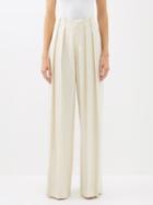 Rejina Pyo - Spencer Stepped-waist Pleated-challis Trousers - Womens - Cream