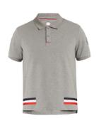 Moncler Gamme Bleu Stripe-print Cotton-piqu Polo Shirt