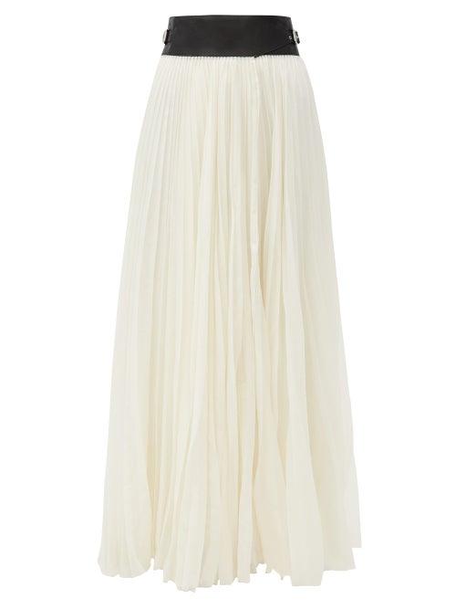 Matchesfashion.com Gabriela Hearst - Bartley Pleated Voile Skirt - Womens - Ivory