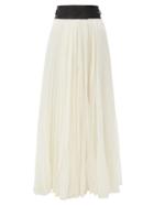 Matchesfashion.com Gabriela Hearst - Bartley Pleated Voile Skirt - Womens - Ivory