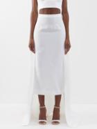Staud - Prunella Detachable-train Cotton-blend Skirt - Womens - White