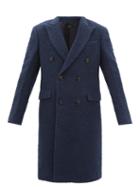 Amiri - Double-breasted Alpaca-blend Coat - Mens - Navy